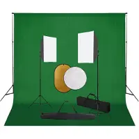 vidaXL Kit de studio photo boîtes à lumière toile de fond réflecteur