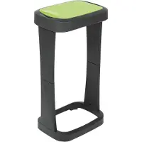 Bo Camp 2x Support pour sacs poubelle avec clapet oscillant anthracite/vert 73x40x30cm, Poubelle, Multicolore, Vert, Noir
