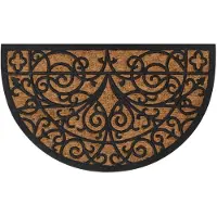 vidaXL Tapis de porte demi-rond 45x75 cm caoutchouc et fibre de coco