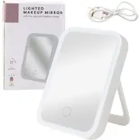 Leantoys Miroir Lumineux Led 3 Modes d'Éclairage Angle d'Inclinaison 90° Blanc