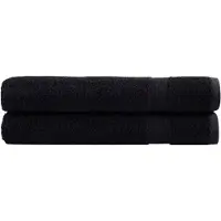 vidaXL Serviettes de qualité supérieure SOLUND 2 pcs noir 600 g/m²