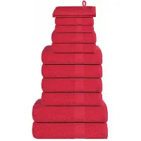 vidaXL Ensemble de serviettes 12 pcs rouge 360 g/m² 100% coton