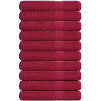vidaXL Serviettes de sauna 10pcs bordeaux 80x200cm 360 g/m² 100% coton