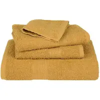 vidaXL Serviettes de sauna 4 pcs doré 80x200 cm 360 g/m² 100% coton