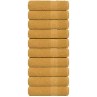 vidaXL Essuie-mains 10 pcs doré 50x100 cm 360 g/m² 100% coton