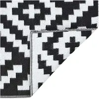 vidaXL Tapis d'extérieur ARAKIL blanc et noir 190x290 cm PP