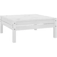 vidaXL Tabouret de jardin blanc pin massif
