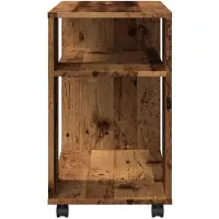 vidaXL Table d'appoint avec roues vieux bois bois d'ingénierie