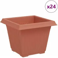 vidaXL Pot De Fleurs Carré 24 Pcs Rouge Brique 43 X 43 X 33.5 Cm
