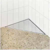vidaXL Siphon de douche triangulaire 2 en 1, argenté, 32 x 32 x 7,5 cm