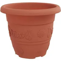vidaXL Pot À Fleurs Rond 6 Pcs Rouge Brique Ø 26 X 21,5 Cm Plastique