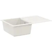 vidaXL Lavabo blanc 780 x 500 mm 80% quartz et 20% résine