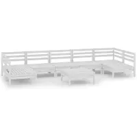 vidaXL Ensemble salon de jardin 8 pièces blanc pin massif
