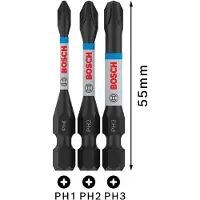 Bosch Embout à impact PRO Phillips, PH1x55, PH2x55, PH3x55 mm, 3 pcs.