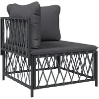 vidaXL Ensemble de salon de jardin 5 pièces avec coussins Anthracite Acier