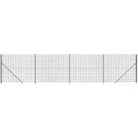 vidaXL Clôture grillagée avec bride au sol Anthracite 1,8x10 m