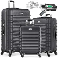 Kesser Ensemble de valises rigides comprenant 3 valises de tailles M, L et XL, avec 4 roulettes, et incluant une balance pour valises