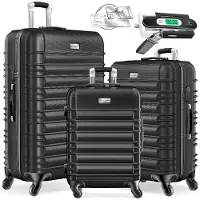 Kesser Ensemble de valises rigides comprenant 3 valises de tailles M, L et XL, avec 4 roulettes, et incluant une balance pour valises