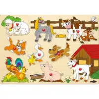 Woody Puzzle sur planche - animaux de la ferme