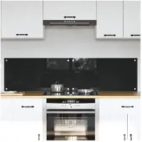 vidaXL : Dosseret de cuisine, 2 pièces, noir, 80 x 40 cm, verre trempé