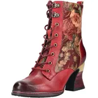 LAURA VITA Bottines à lacets nude / vert foncé / rouge / rouge foncé