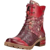 LAURA VITA Bottines à lacets mélange de couleurs / rouge