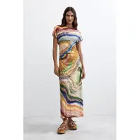 Desigual Robe marine / jaune / moutarde / vert clair