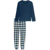 Schiesser Pyjama long ' Casual Essentials ' bleu foncé