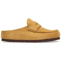 Birkenstock pour femme. 1033127 Mocassins en Cuir Naples Wrapped (Coupe Étroite) moutarde (37), Plat, Aucun, Casuel