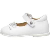 Naturino Ballerines À Noeud En Cuir Ballet Blanc-Argenté - 27