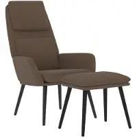 vidaXL Fauteuil relax avec pouf Marron Tissu