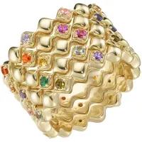 Giorgio Martello Milano Bague or / vert / orange / rose