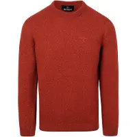 Barbour Pull Tisbury Laine Brique Rouge Orange taille L