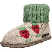 Haflinger Pantoufle beige / vert / rouge