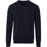 Casamoda Regular Fit Pull-over Encolure en Vbleu, Unicolore