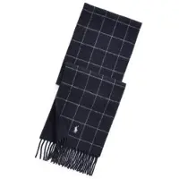 Ralph Lauren pour homme. 449863392002 Écharpe en laine à carreaux vitrail marine (OSFA), Casuel, Classique