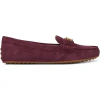 Ralph Lauren pour femme. 802821629037 Mocassins Barnsbury en daim bordeaux (37), Cuir, Plat, Aucun, Casuel, Grenat