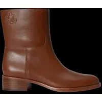 Ralph Lauren pour femme. 802P15708002 Bottines Kyle en cuir de veau marron (36), Beige, 3 à 5 cm, Aucun, Casuel