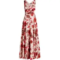 Vera Mont Robe crème / brun foncé / rouge / rouge clair
