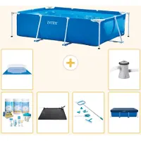 Intex Piscine rectangulaire hors sol - 260x160x65 cm - Composée de 7 pièces - Modèle S20022