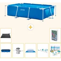 Intex Piscine rectangulaire hors sol - 260x160x65 cm - Composée de 8 pièces - Modèle S21110