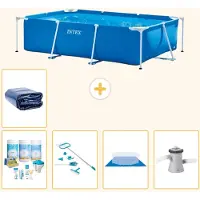 Intex Piscine rectangulaire hors sol - 260x160x65 cm - Composée de 6 pièces - Modèle S20036