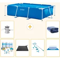 Intex Piscine rectangulaire hors sol - 260x160x65 cm - Composée de 7 pièces - Modèle S20032