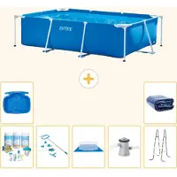 Intex Piscine rectangulaire hors sol - 260x160x65 cm - Composée de 8 pièces - Modèle S20040