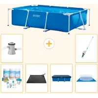 Intex Piscine rectangulaire hors sol - 260x160x65 cm - Composée de 7 pièces - Modèle S21112