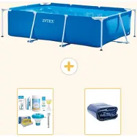 Intex Piscine rectangulaire hors sol - 260x160x65 cm - Composée de 3 parties - Modèle S22344