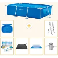 Intex Piscine rectangulaire hors sol - 260x160x65 cm - Composée de 7 pièces - Modèle S20830