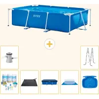 Intex Piscine rectangulaire hors sol - 260x160x65 cm - Composée de 8 pièces - Modèle S20028