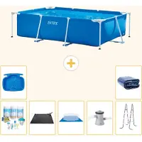 Intex Piscine rectangulaire hors sol - 260x160x65 cm - Composée de 8 pièces - Modèle S20038