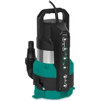 Vonroc Pompe submersible eau claire et chargée - 850 W - 20 000 l/h | aspiration à plat